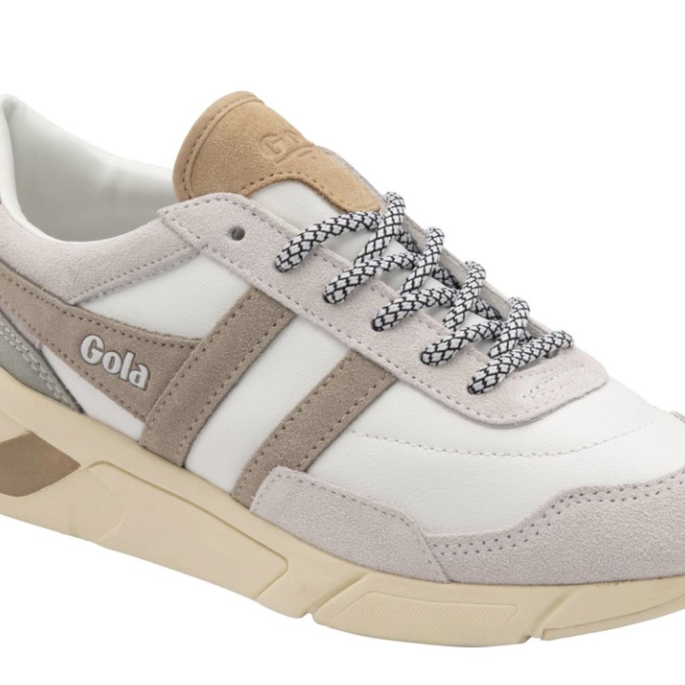 Gola Classics Women's Eclipse Pure Sneakers (White/Feather Grey/Oat) Size 7